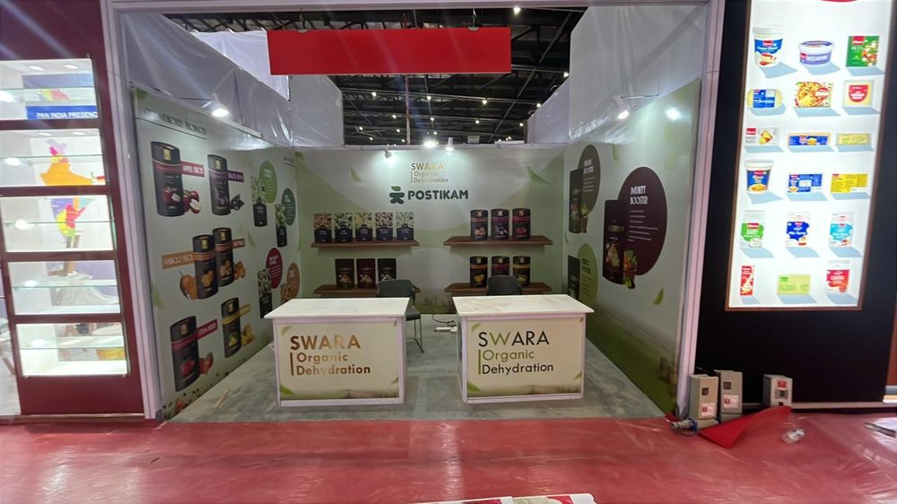Swara Organic exhibition booth by MISO EXPO at Anuga Foodtech 2025, Mumbai