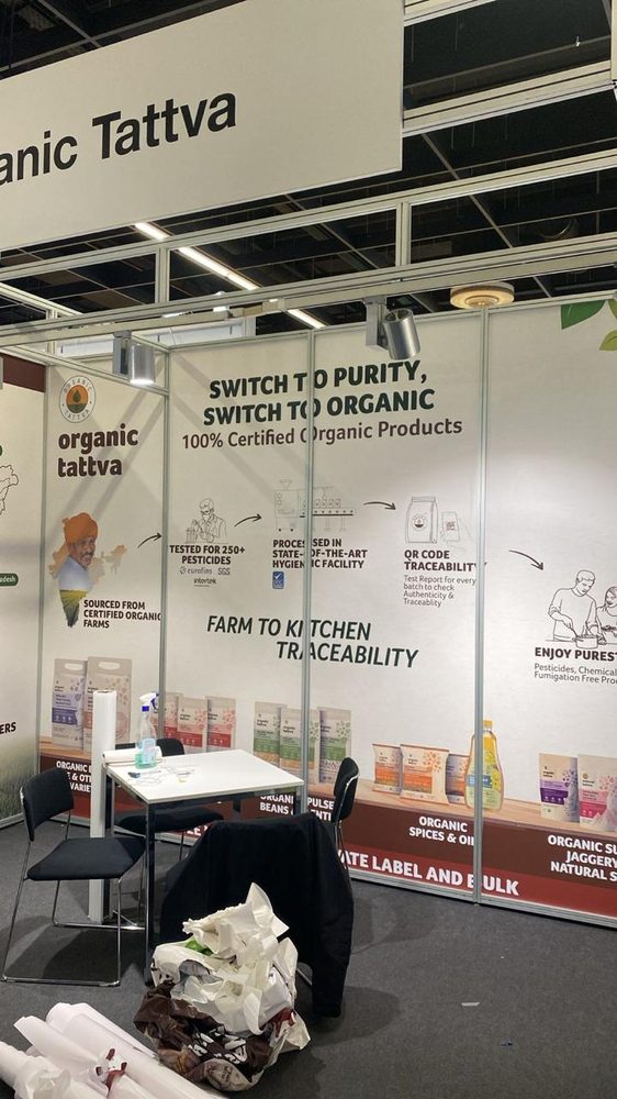 Organic Tatva exhibition booth by MISO EXPO at Anuga Cologne 2025, Germany