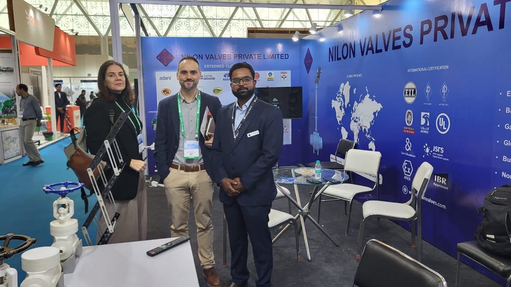 Nilon Valves exhibition booth by MISO EXPO at Cphi Expo 2025, Delhi