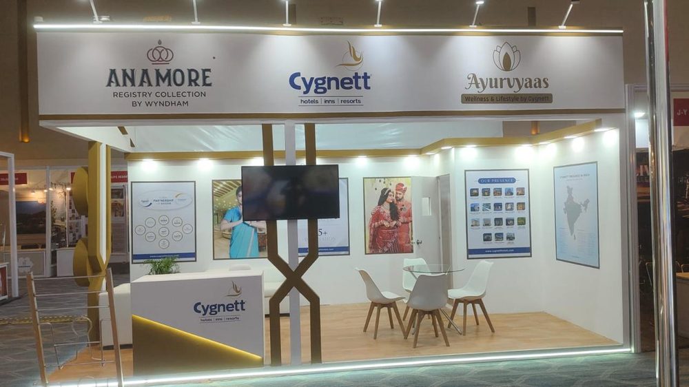 Cygnett Hotels exhibition booth by MISO EXPO at OTM 2026, Mumbai
