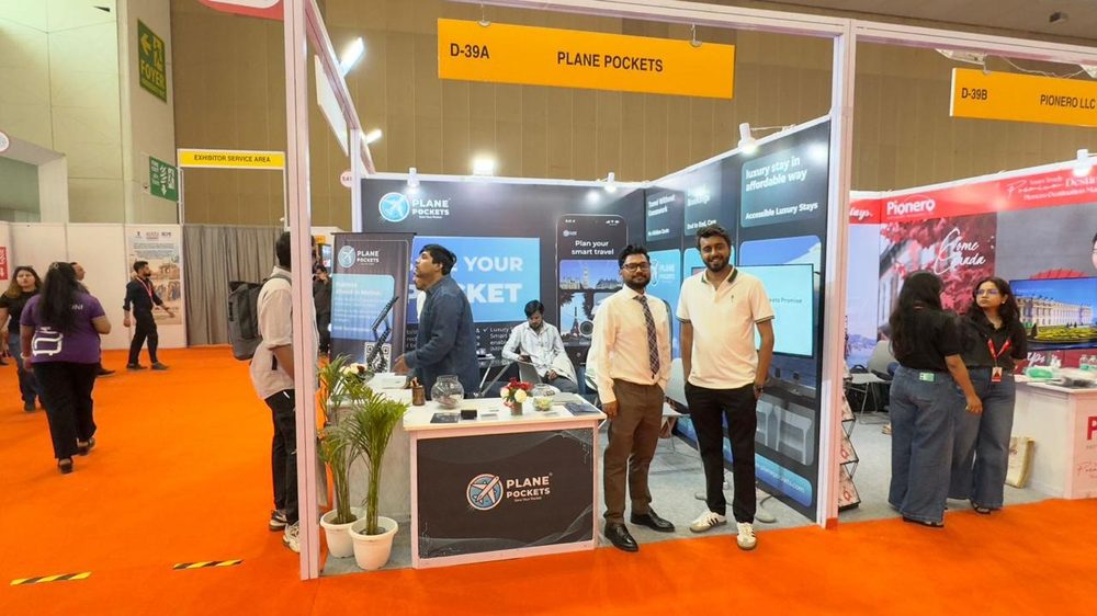 Plane Pockets exhibition booth by MISO EXPO at Satte 2026, Delhi