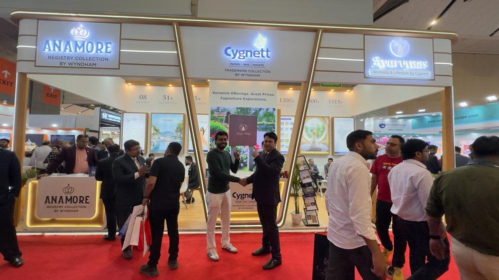 Cygnett Hotels exhibition booth by MISO EXPO at Satte 2026, Delhi
